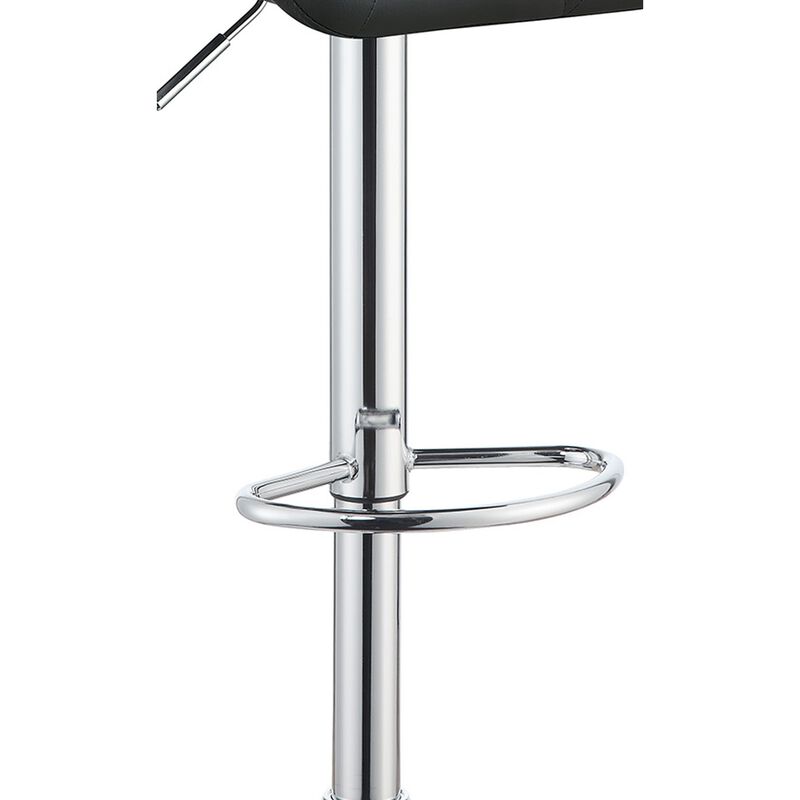 Elegant Adjustable Diamond Bar Stool with Chrome Base, Gray ,Set of 2-Benzara