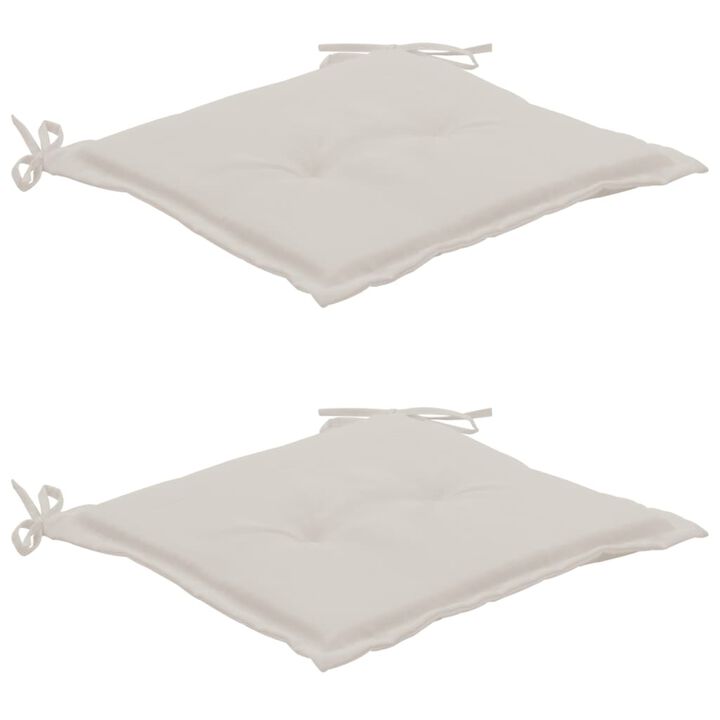 vidaXL Garden Chair Cushions 2 pcs Cream 19.7"x19.7"x1.2"