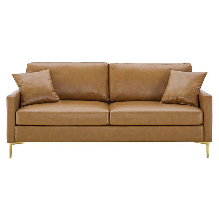 Juliana Vegan Leather Sofa Brown EEI-4448-TAN