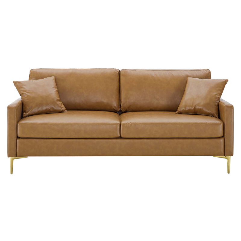 Juliana Vegan Leather Sofa Brown EEI-4448-TAN