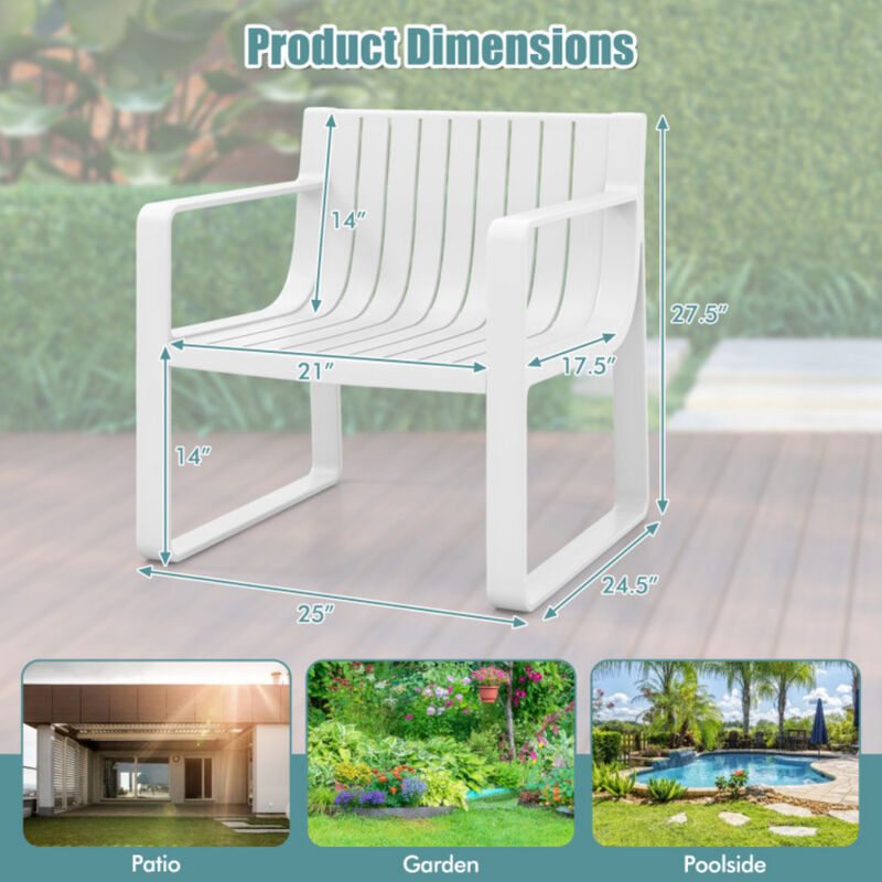 Patio Chairs Set of 2 with Curved Backrests and Seats