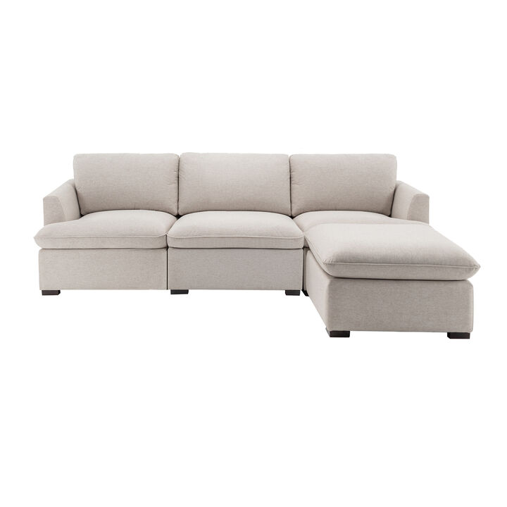 Cromwell 4 Piece Modular Sofa - Light Brown
