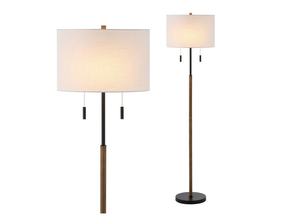 Maude Rustic Farmhouse Iron Candlestick Pull Chains LED Floor Lamp