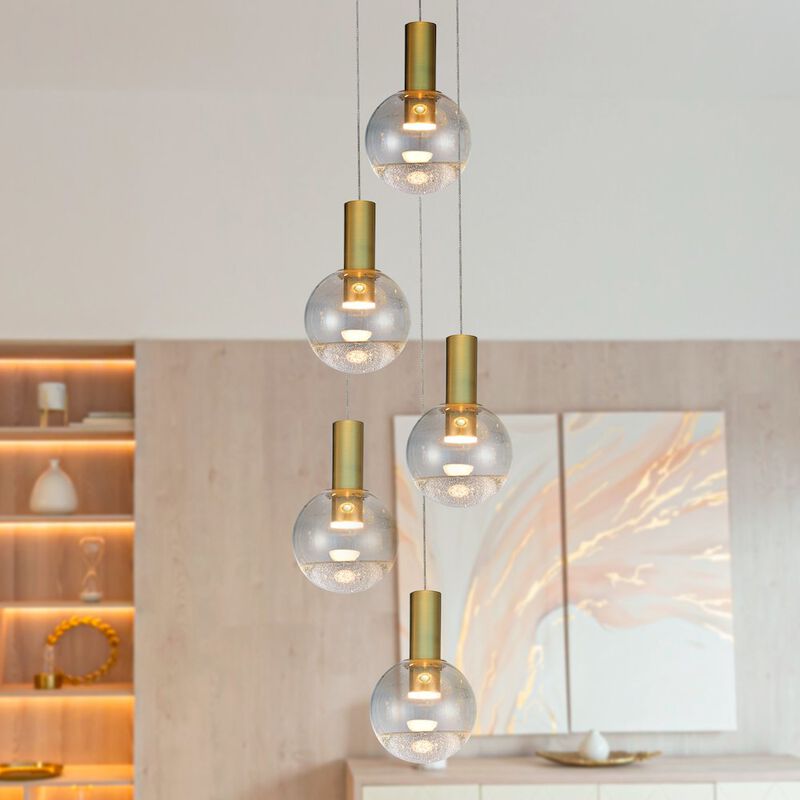 VONN Lighting 5-Light Pendant Lighting Height Adjustable Integrated LED Chandelier