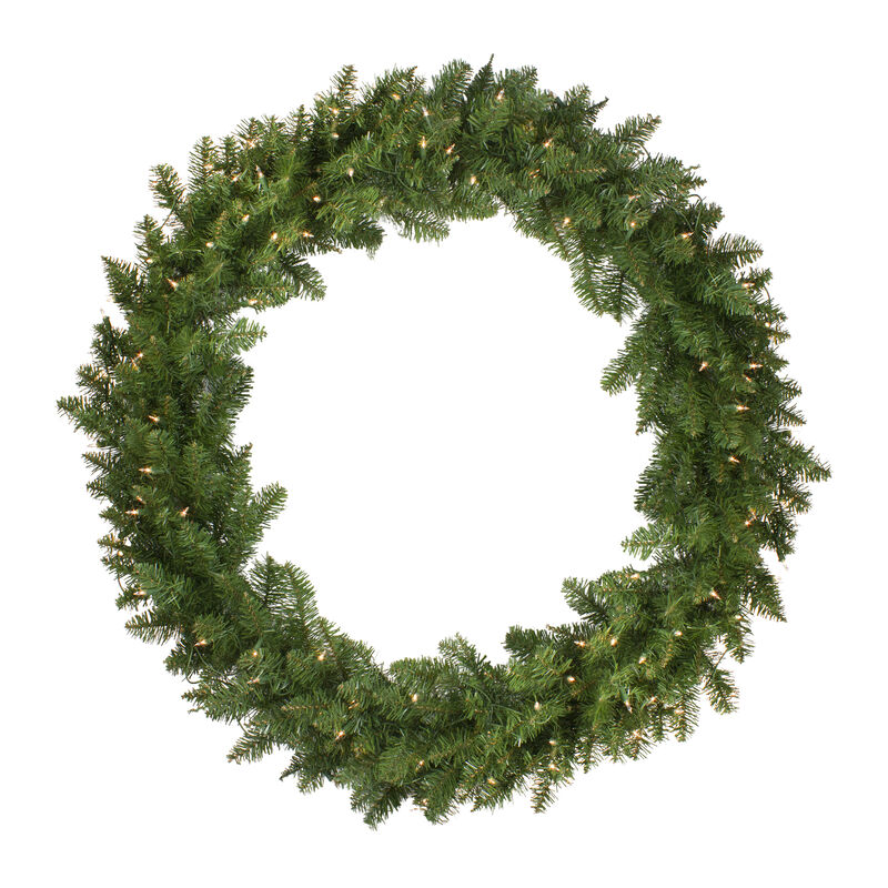 Pre-Lit Eastern Pine Artificial Christmas Wreath - 48-Inch  Clear Lights