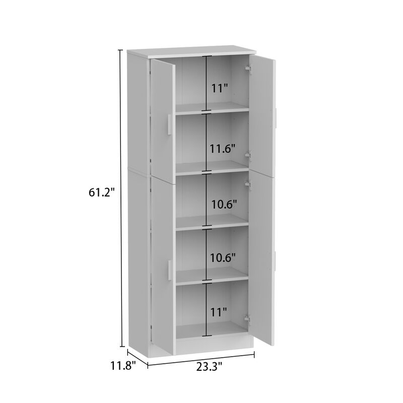 White Wooden Accent Bookcase, Sideboard, Storage Cabinet
