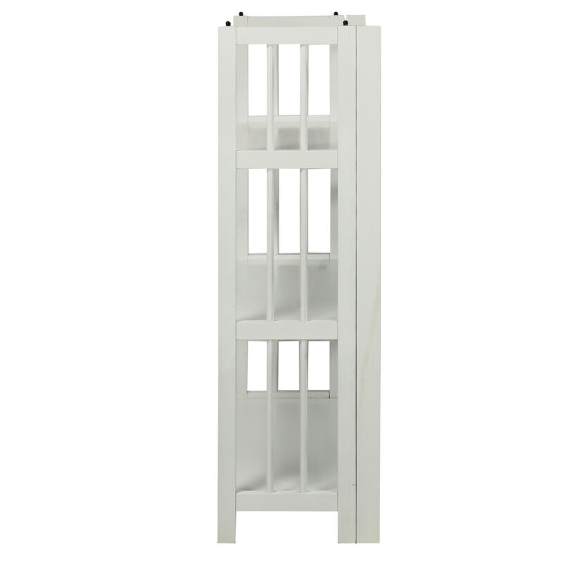 Casual Home 3-Shelf Folding Stackable Bookcase (27.5" Wide)-White