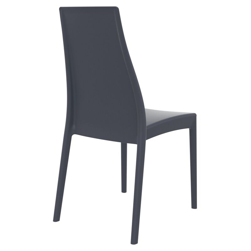 37" Taupe Outdoor Patio Solid High Back Dining Chair
