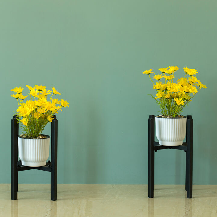 Adjustable Metal Plant Holder, Flower Pot Stand Expands from 9.5- 14.5 Inches