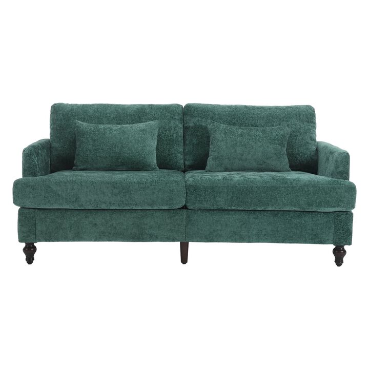 Mondawe Mid Century Chenille Fabric Loveseat Sofa, 2-Seat Upholstered Modern Couch