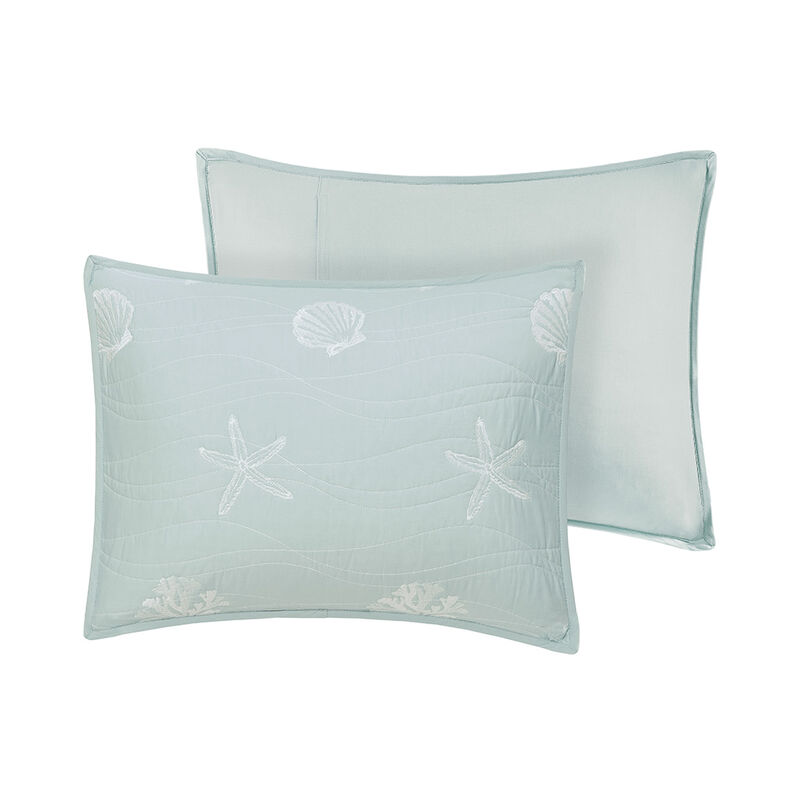 Gracie Mills Elisa 4 Piece Cotton Reversible Embroidered Quilt Set with Throw Pillow