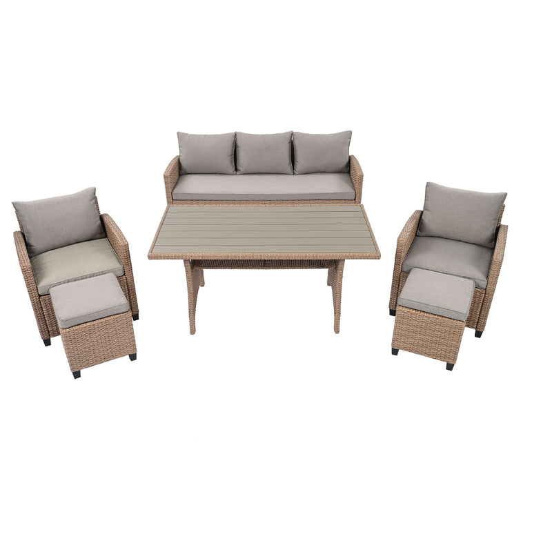 Merax Outdoor Rattan Wicker Seating Sofa Conversation Set