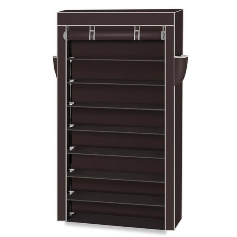 10-Tier Shoe Rack with Dustproof Cover, Shoe Storage Cabinet Organizer for Closet