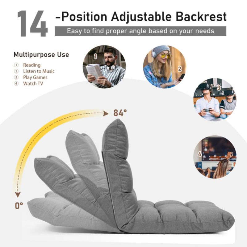 Hivvago 14-Position Adjustable Folding Lazy Gaming Sofa