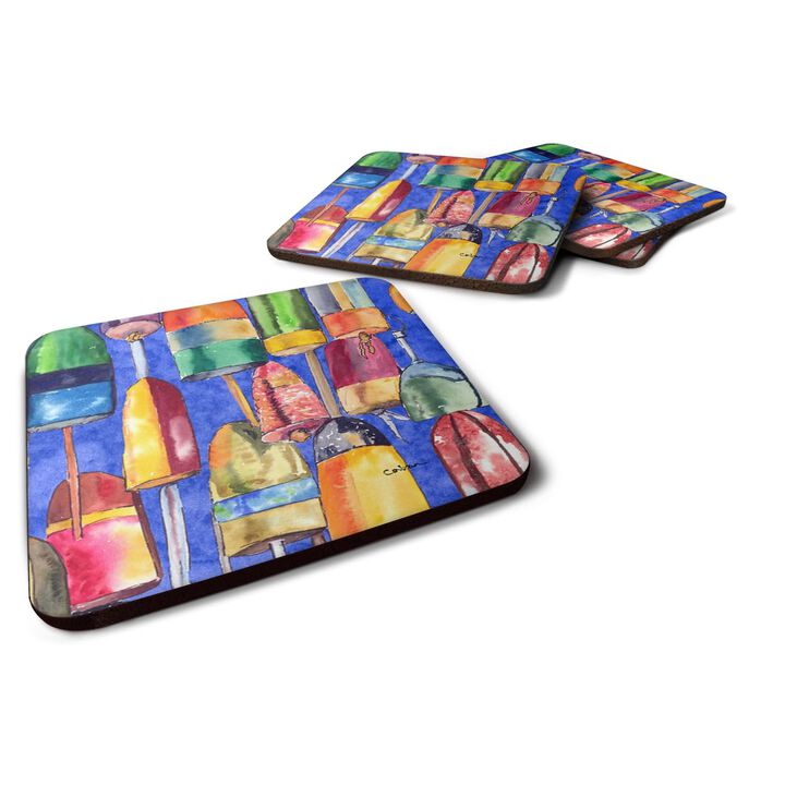 Caroline's Treasures 8723-1FC Lobster Bouys Foam Coasters (Set of 4), 3.5 H x 3.5 W, Multicolor
