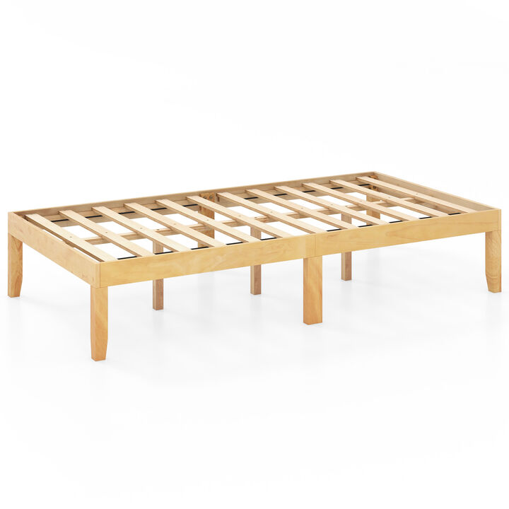 Platform Bed Frame with Wooden Slats Support for Sturdy Mattress Foundation and Modern Bedroom Style