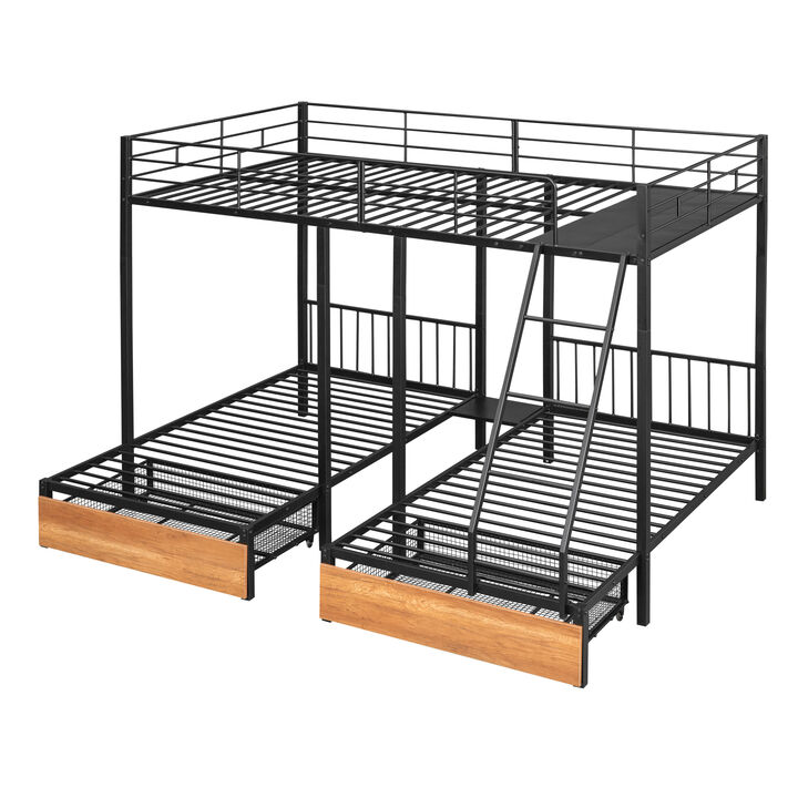 Merax Full Over Twin & Twin Bunk Bed