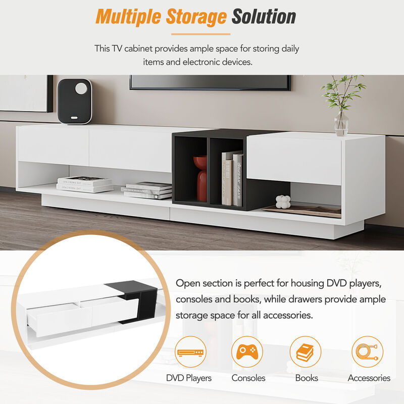 Merax Two-tone Media Console for TVs Up to 80''