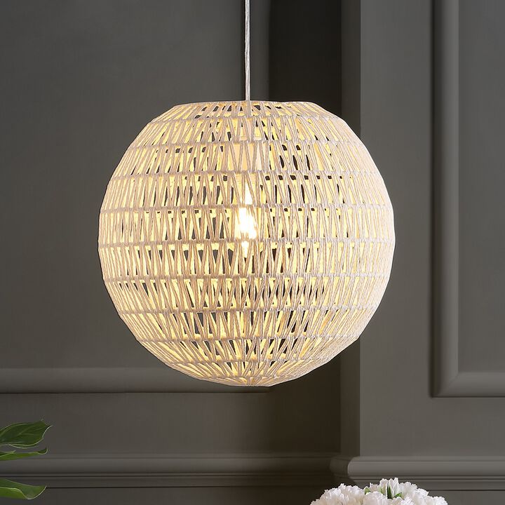 Luna Bohemian Modern Woven Rattaniron LED Pendant