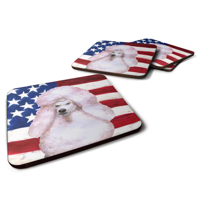 Caroline's Treasures White Standard Poodle Patriotic Decorative coasters, Multicolor