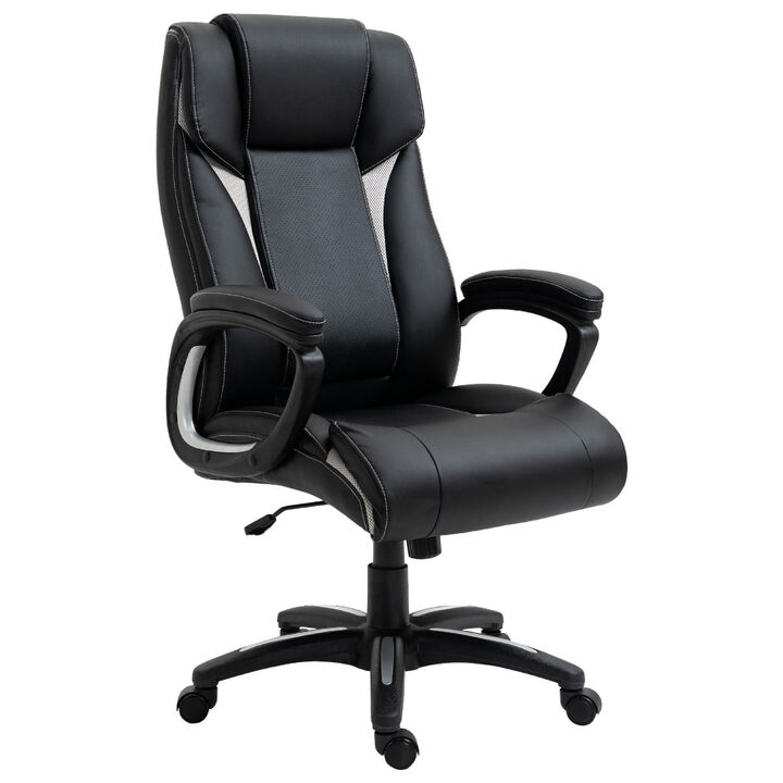 Black Executive Comfort: PU Leather High Back Office Chair