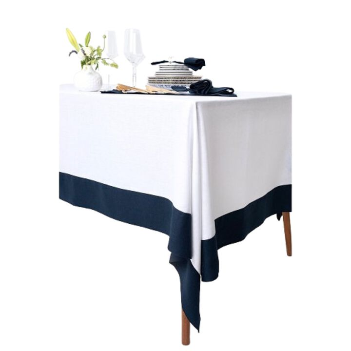 Solino Home 100% Pure Linen Tablecloth 60 x 90 Inch | Contempo