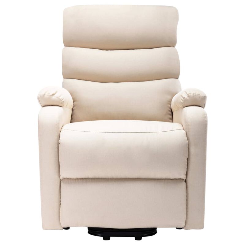 Power Lift Massage Recliner Cream Fabric