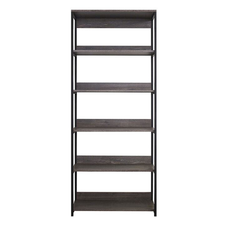 FC Design Klair Living Wood and Metal Walk-in Closet with Five Shelves in Rustic Gray