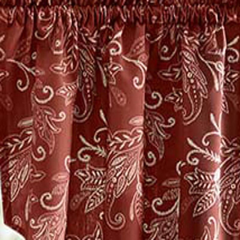 Ellis Curtain Lexington Leaf Pattern on Colored Ground Tailored Swags