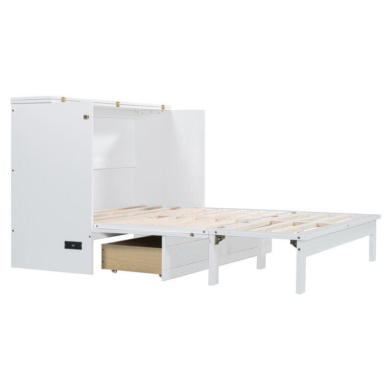 Merax Murphy Bed with Drawer and USB Ports