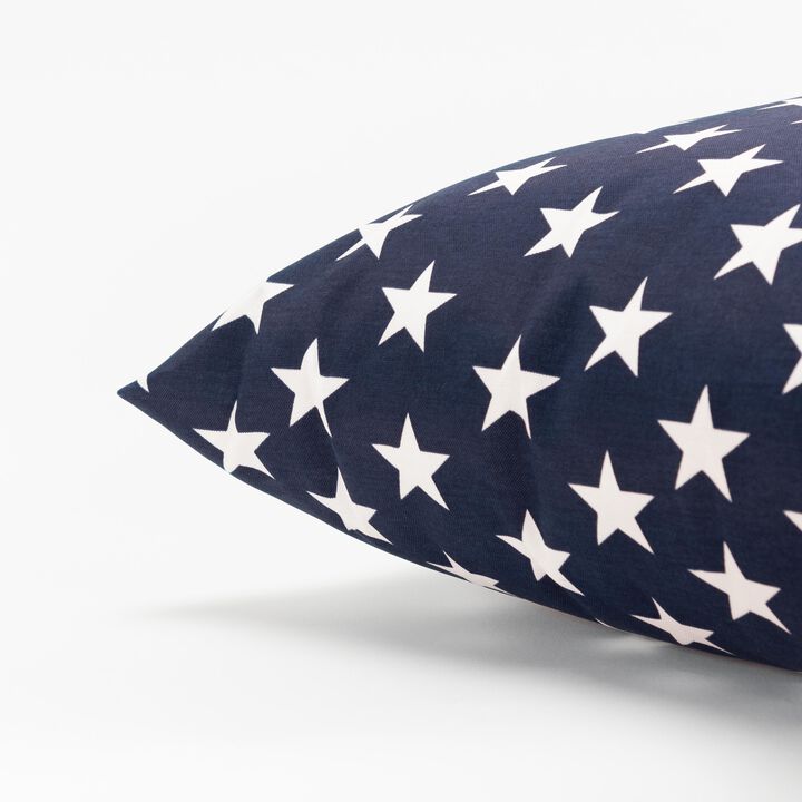 22"x22" Indoor/Outdoor Pillow, Navy Blue w/White Stars