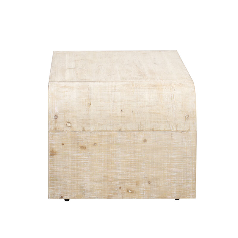 Merax Minimalist Coffee Table with Curved Edge
