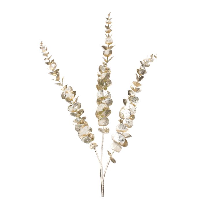 Set of 6 Glittered Eucalyptus Sprays - Perfect for Seasonal Home Decorations