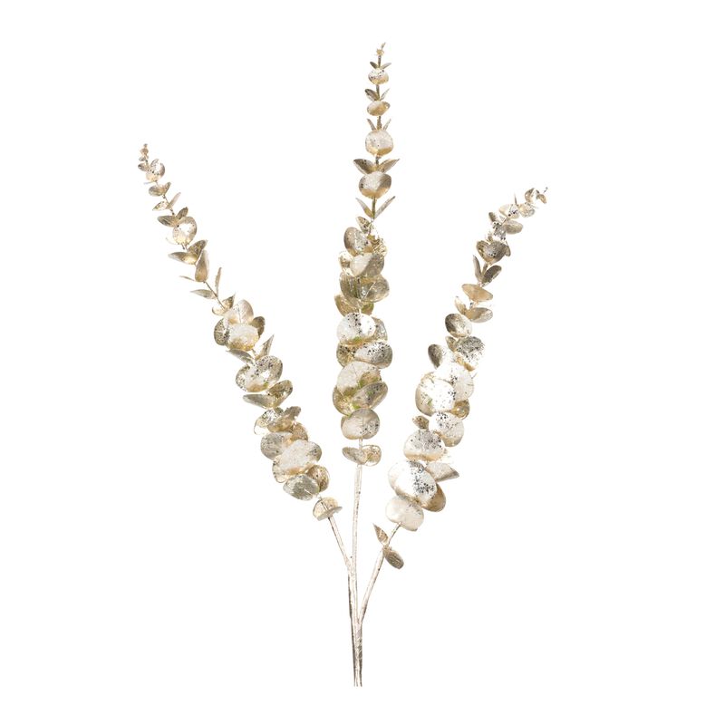 Set of 6 Glittered Eucalyptus Sprays - Perfect for Seasonal Home Decorations