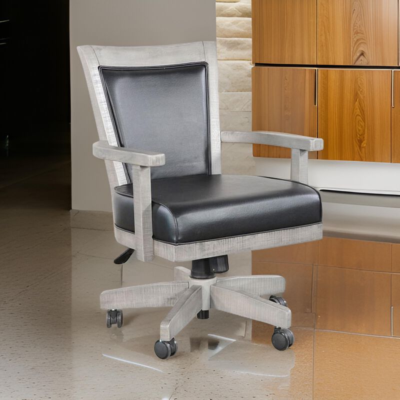 Zeka Game Chair with Wheels, Tilt, Swivel and Gas Lift, Gray Mahogany - Benzara