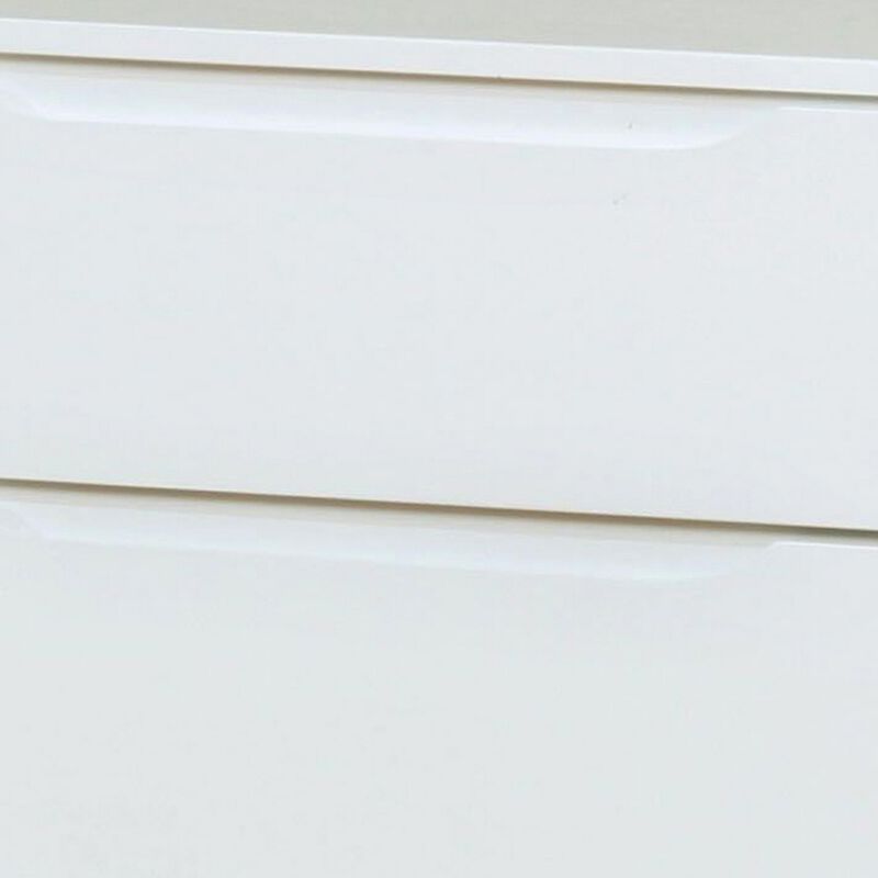 2 Drawer Wooden Nightstand with Recessed Drawer Fronts, White-Benzara