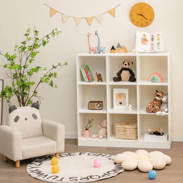 Hivvago Modern 9-Cube Bookcase with 2 Anti-Tipping Kits for Books Toys Ornaments-White