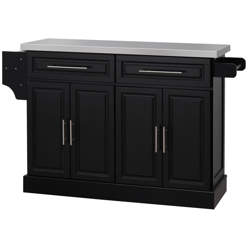 Rolling Stainless Steel Counter Kitchen Cart Storage Cabinet w/ Drawers & Rack