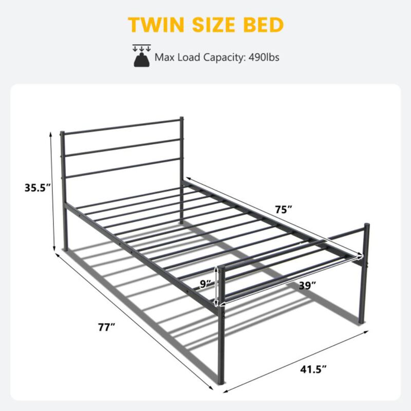 Hivvago Metal Bed Frame Platform with Headboard