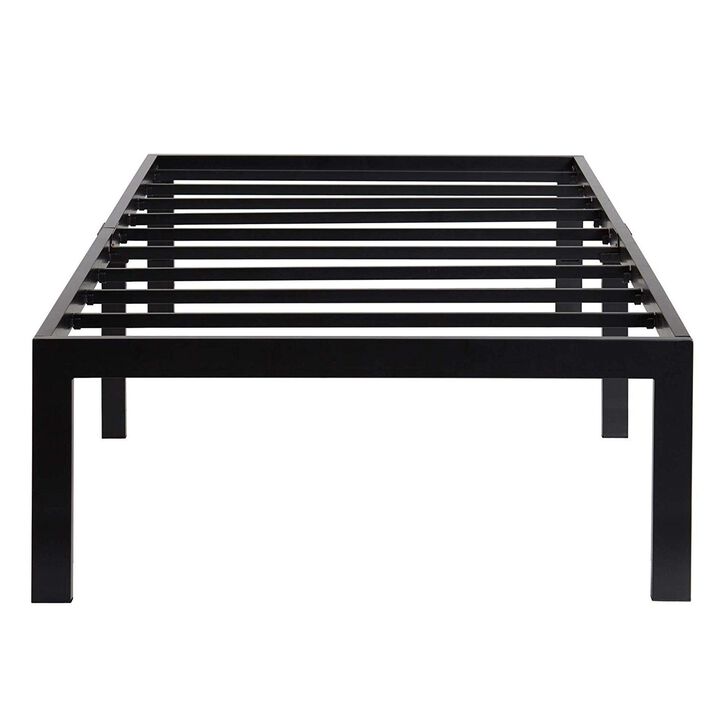 QuikFurn Twin 18-inch High Heavy Duty Black Metal Platform Bed Frame