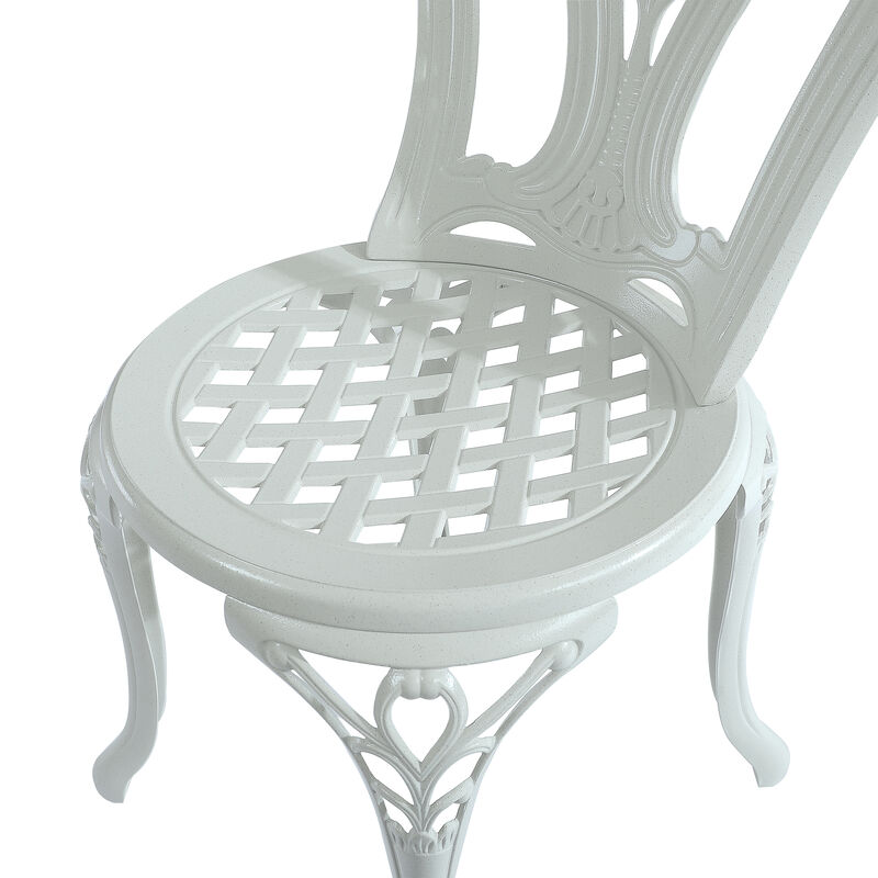 MONDAWE Patio Cast Aluminum Bistro 3-Piece Dining Set, Round Table and 2 Piece Outdoor Chair� Indoor & Outdoor Chic Furniture