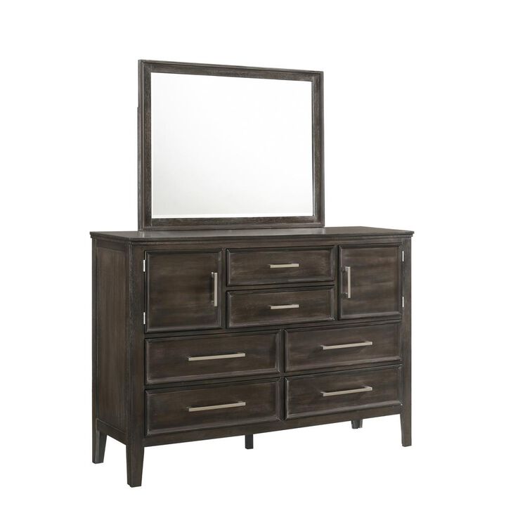 New Classic Furniture Furniture Andover Contemporary Solid Wood Dresser Doors in Nutmeg
