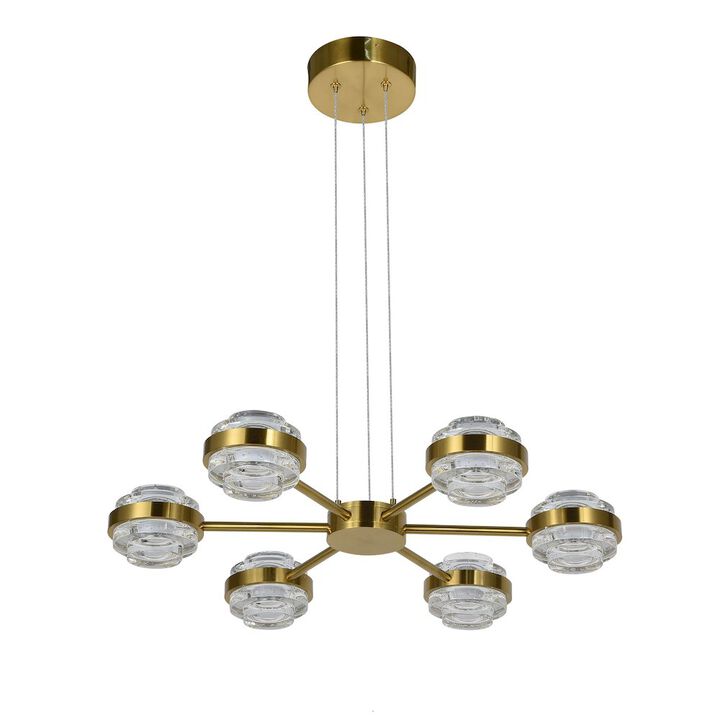 VONN Lighting 6-Light Height Adjustable Pendant Lighting Integrated LED Chandelier