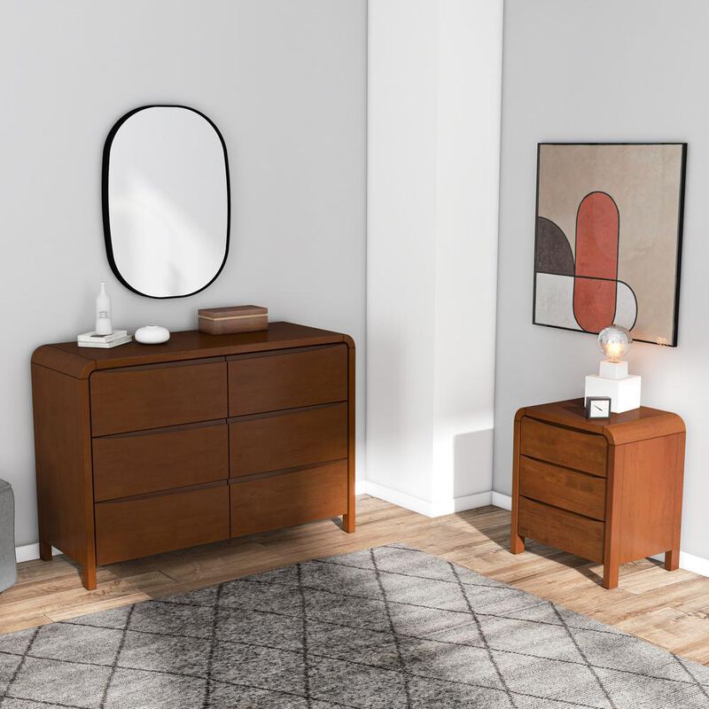 Ashcroft Furniture Co Lionel Mid Century Modern Solid Wood 6-Drawer Dresser