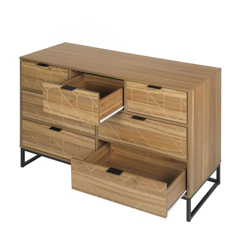 MONDAWE Modern 7 Drawers Dresser Storage Cabinet Closet Organizer Bedside Living Room