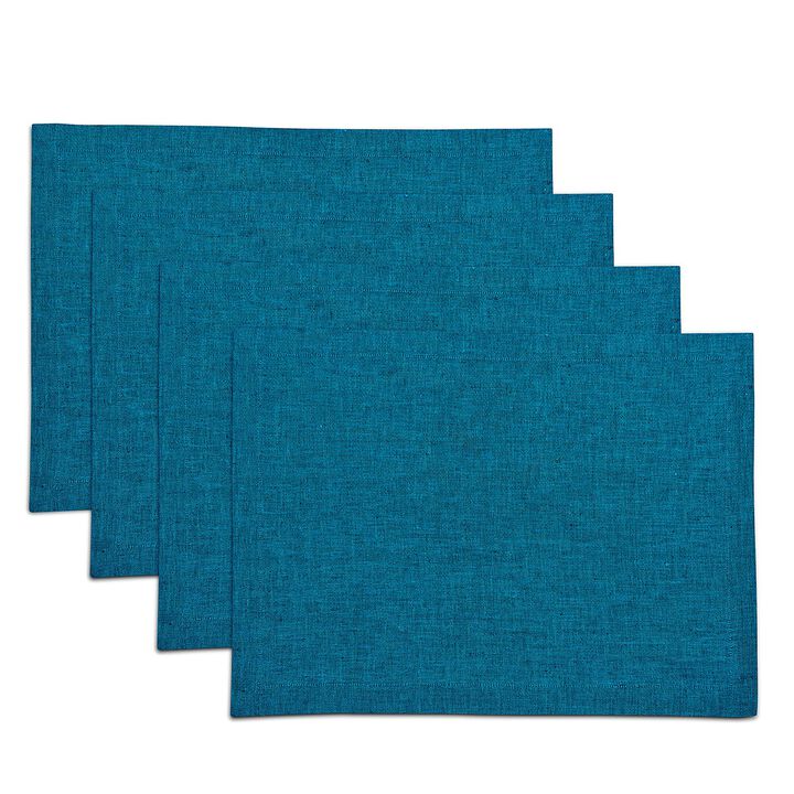 Solino Home 100% Pure Linen 14 x 19 Inch Placemats Set of 4 | Athena
