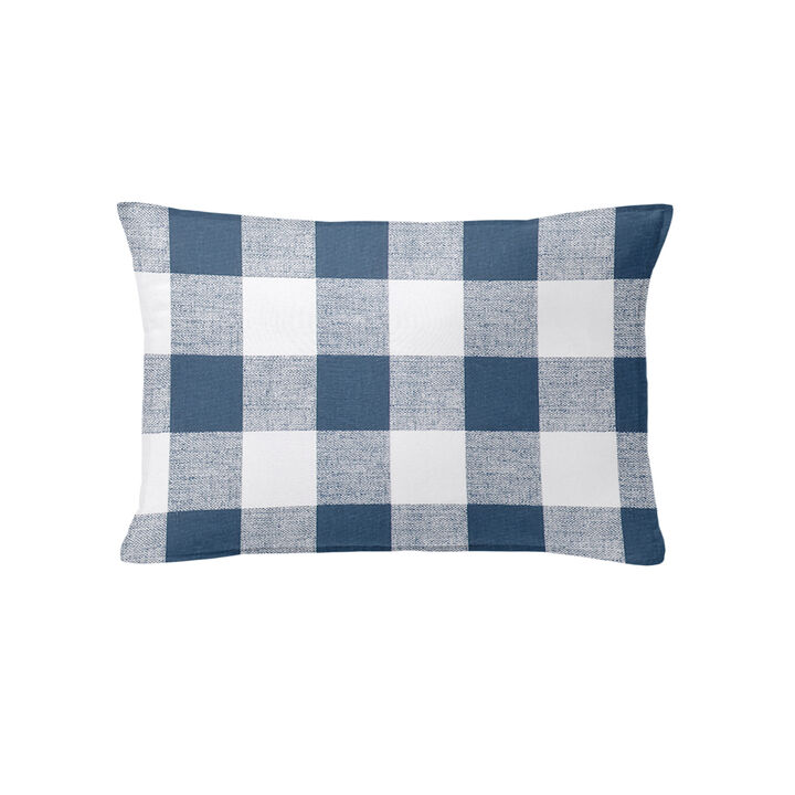 6ix Tailors Fine Linens Lumberjack Check Indigo/White Decorative Throw Pillows