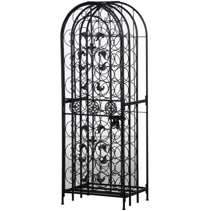 Free Standing Wine Rack 45 Bottle Holder Storage Metal Display Cabinet Home Bar