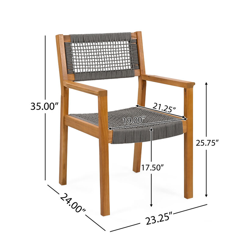 Merax 2 Pieces Acacia Wood Dining Chairs