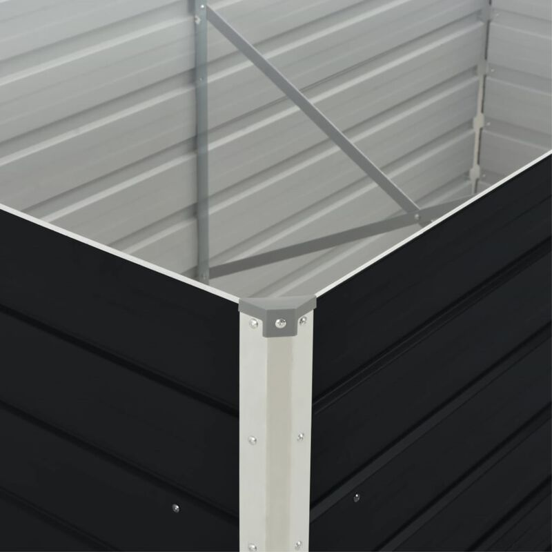 vidaXL Raised Garden Bed 63"x31.5"x17.7" Galvanized Steel Anthracite